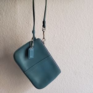 Blue coach wristlet